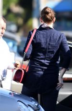 Pregnant ANNE HATHAWAY Arrives at a Hair Salon in Los Angeles 02/04/2016