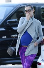Pregnant ANNE HATHAWAY Leaves a Gym in West Hollywood 02/24/2016
