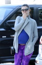 Pregnant ANNE HATHAWAY Leaves a Gym in West Hollywood 02/24/2016