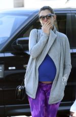 Pregnant ANNE HATHAWAY Leaves a Gym in West Hollywood 02/24/2016