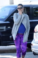Pregnant ANNE HATHAWAY Leaves a Gym in West Hollywood 02/24/2016