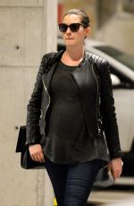 Pregnant ANNE HATHAWAY Out and About in Los Angeles 02/02/2016