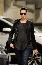 Pregnant ANNE HATHAWAY Out and About in Los Angeles 02/02/2016