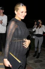 Pregnant CHRISSY TEIGEN Out for a Beverly Hills Salon’s Grand Opening 02/04/2016