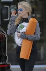 REESE WITHERSPOON in Leggings Leaves Yoga Class in Brentwood 02/18/2016 
