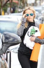 REESE WITHERSPOON in Leggings Leaves Yoga Class in Brentwood 02/18/2016 