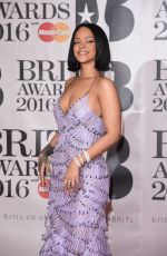 RIHANNA at Brit Awards 2016 in London 02/24/2016