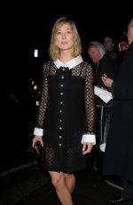 ROSAMUND PIKE Arrives at Charles Finch Pre-bafta Party in London 02/13/2016