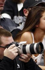 SELENA GOMEZ at LA Lakers vs Spurs Game in San Antonio 02/06/2016