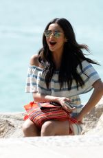 SHAY MITCHEL Filming for Hawaiian Tropic Sunscreen Products at Miami Beach 02/21/2016