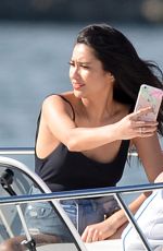 SHAY MITCHEL in Cutoff an Swimsuit at a Yacht in Miami 02/21/2016