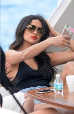 SHAY MITCHEL in Cutoff an Swimsuit at a Yacht in Miami 02/21/2016