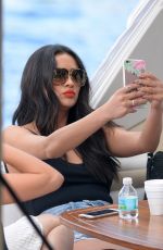 SHAY MITCHEL in Cutoff an Swimsuit at a Yacht in Miami 02/21/2016
