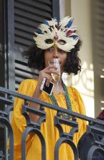 SOLANGE KNOWLES Watching Mystic Krew of Barkus Parade in New Orleans 01/31/2016