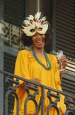 SOLANGE KNOWLES Watching Mystic Krew of Barkus Parade in New Orleans 01/31/2016