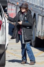 WINONA RYDER on the Set of Strange Things in Indiana 02/05/2016