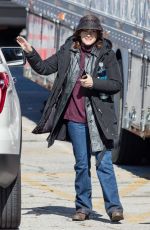 WINONA RYDER on the Set of Strange Things in Indiana 02/05/2016