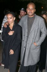 ZOE KRAVITZ and Boyfried Twin Shadow Leaves Chateau Marmont 01/29/2016
