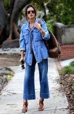 ALESSANDRA AMBROSIO ine Jeans Out in Brentwood 03/29/2016