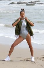 ALESSANDRA AMBROSIO on the Set of Photoshoot at a Beach in Los Angeles 03/21/2016