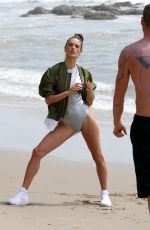 ALESSANDRA AMBROSIO on the Set of Photoshoot at a Beach in Los Angeles 03/21/2016