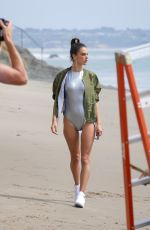 ALESSANDRA AMBROSIO on the Set of Photoshoot at a Beach in Los Angeles 03/21/2016