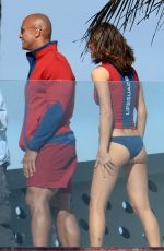 ALEXANDRA DADDARIO on the Set of Baywatch in Miami 03/07/2016