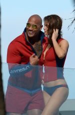 ALEXANDRA DADDARIO on the Set of Baywatch in Miami 03/07/2016
