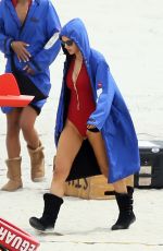 ALEXANDRA DADDARIO on the Set of Baywatch in Miami 03/29/2016
