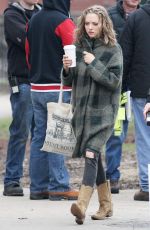 AMANDA SEYFRIED on the Set of 