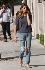 ASHLEY GREENE in Ripped Jeans Out in Studio City 03/09/2016