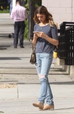 ASHLEY GREENE in Ripped Jeans Out in Studio City 03/09/2016
