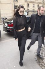 BELLA HADID Arrives at Her Hotel in Paris 03/05/2016