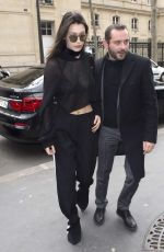 BELLA HADID Arrives at Her Hotel in Paris 03/05/2016