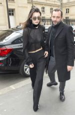 BELLA HADID Arrives at Her Hotel in Paris 03/05/2016