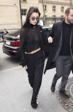 BELLA HADID Arrives at Her Hotel in Paris 03/05/2016