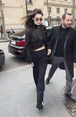 BELLA HADID Arrives at Her Hotel in Paris 03/05/2016