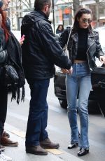 BELLA HADID Arrives at Her Hotel in Paris 03/09/2016