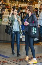BELLA HETHCOTE and LILY COLLINS at a Grocery Store in Los Angeles 03/15/2016