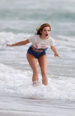 BELLA THORNE in Bikini on the Set of a Photoshoot at a Beach in Malibu 03/03/2016