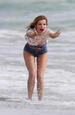 BELLA THORNE in Bikini on the Set of a Photoshoot at a Beach in Malibu 03/03/2016