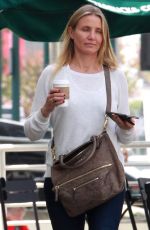 CAMERON DIAZ Out for Coffee at Starbucks in Studio City 03/21/2016
