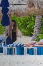CATHERINE ZETA JONES in Swimsuit on the Beach in Cancun 03/23/2016
