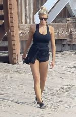 CHARLOTTE MCKINNEY Working Out at a Beach in Malibu 02/28/2016
