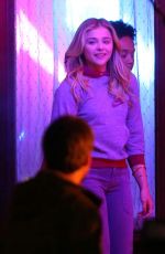 CHLOE MORETZ Films a Party Scene on the Set of 