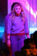 CHLOE MORETZ Films a Party Scene on the Set of 
