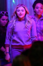 CHLOE MORETZ Films a Party Scene on the Set of 