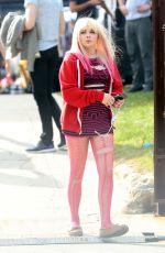 CHLOE MORETZ on the Set of 