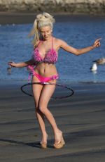 COURTNEY STODDEN in Bikini and Hula Hoop at a Beach in Los Angeles 03/23/2016