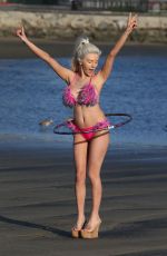 COURTNEY STODDEN in Bikini and Hula Hoop at a Beach in Los Angeles 03/23/2016